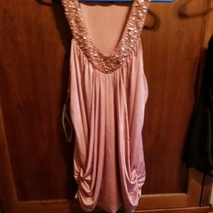 Rose colored silky top